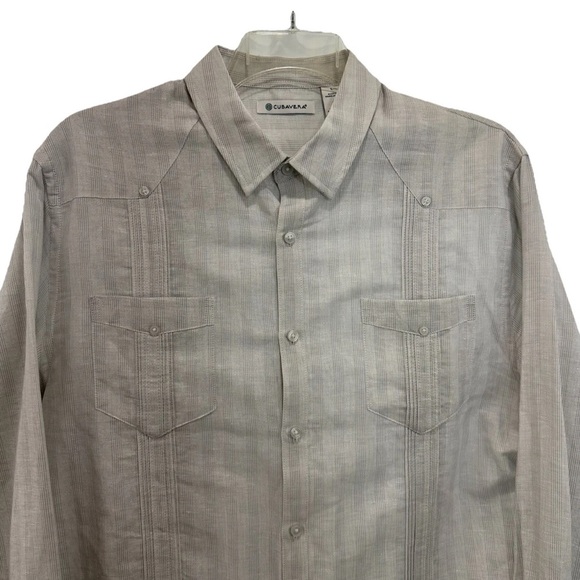 Cubavera Men's Light Tan Casual Shirt - Picture 2 of 9